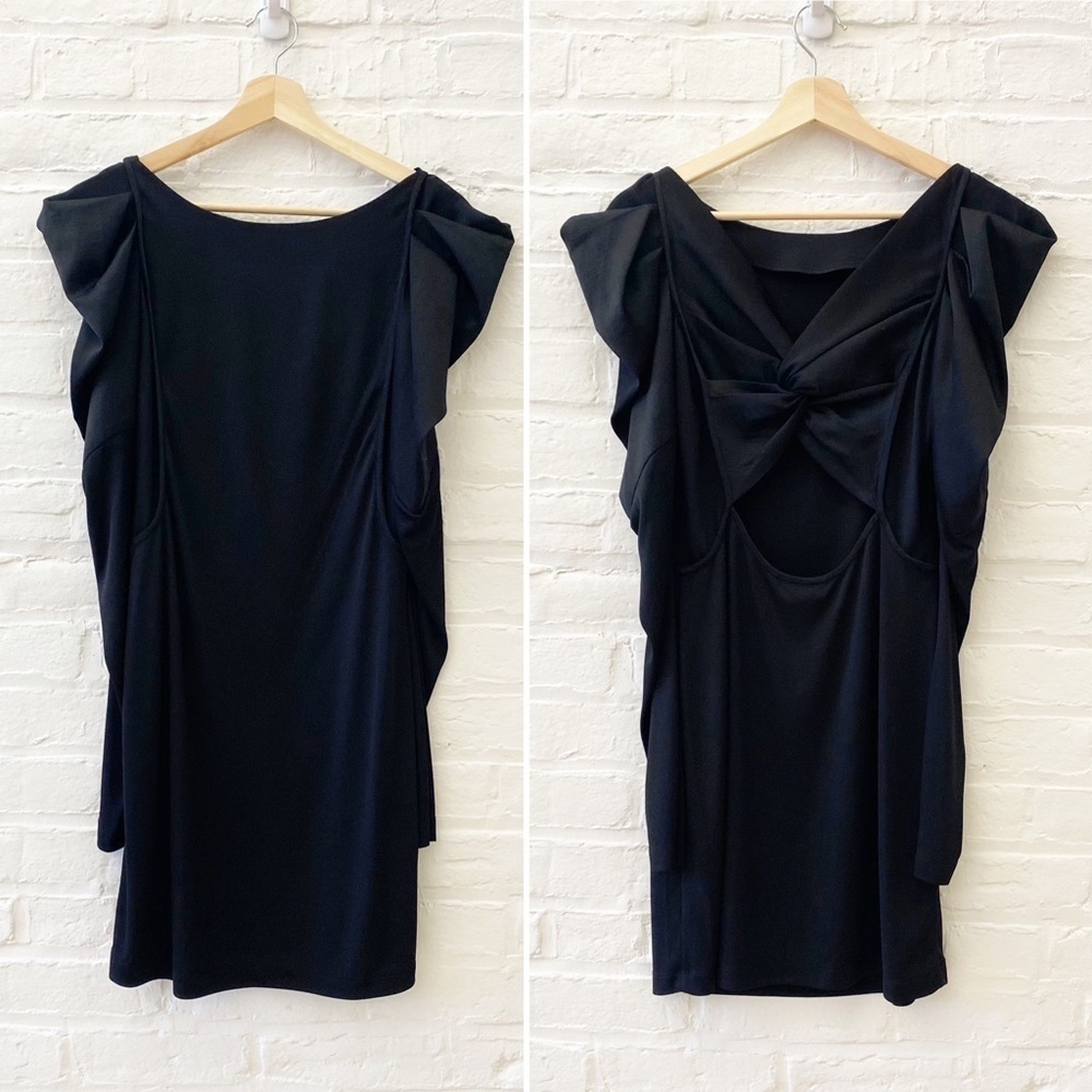 BCBGMaxAzria || Puff Sleeve Open Back Mini Dress Going Out Party Black Small‎